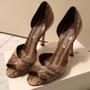 Manolo Blahnik Snakeskin Pumps